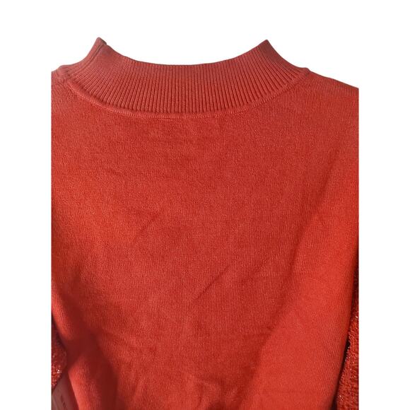 Nanette Nanette Lapore Red Sparkly Mock Neck Sweater, NWT, Large - Picture 4 of 6